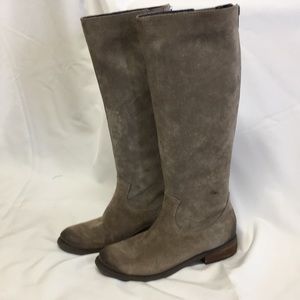 Grey suede tall leather boots Sz 7.5